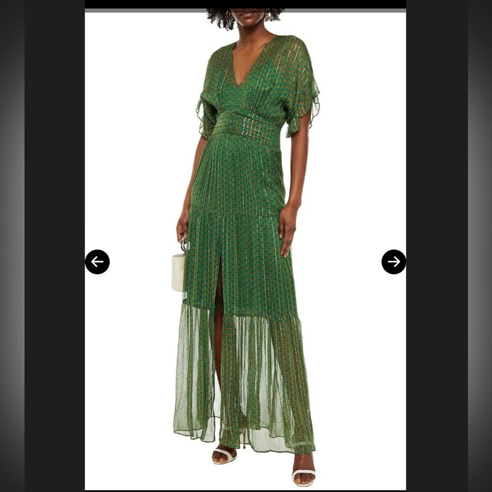 ba&sh Green Maxi Dress with Slit